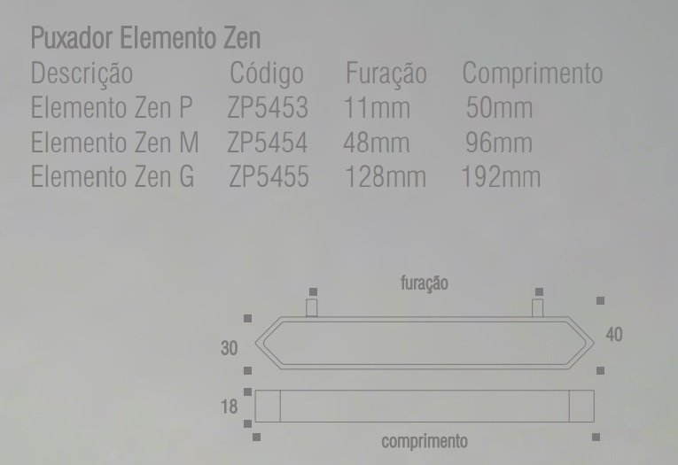 Puxador Elemento Zen M Preto ZP5454.24 - Zen 1 PADRÃO