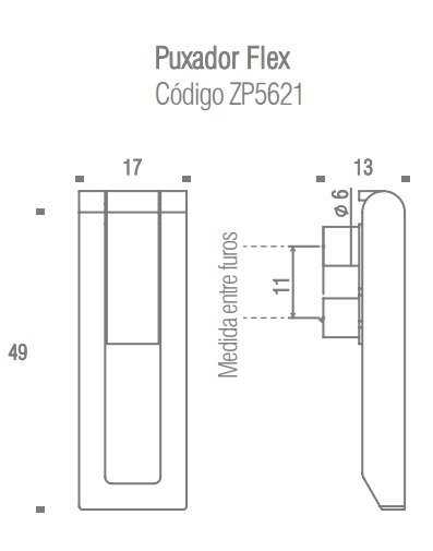 Puxador Flex Cromo ZP5621.1 - Zen 1 PADRÃO
