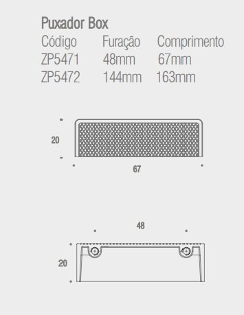 Puxador Box 48mm Dourado Matte ZP5471.955 - Zen 1 PADRÃO